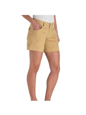 Kuhl Women's Tan Brown Kontra Outdoor Cotton Shorts Hiking Cargo Pockets
